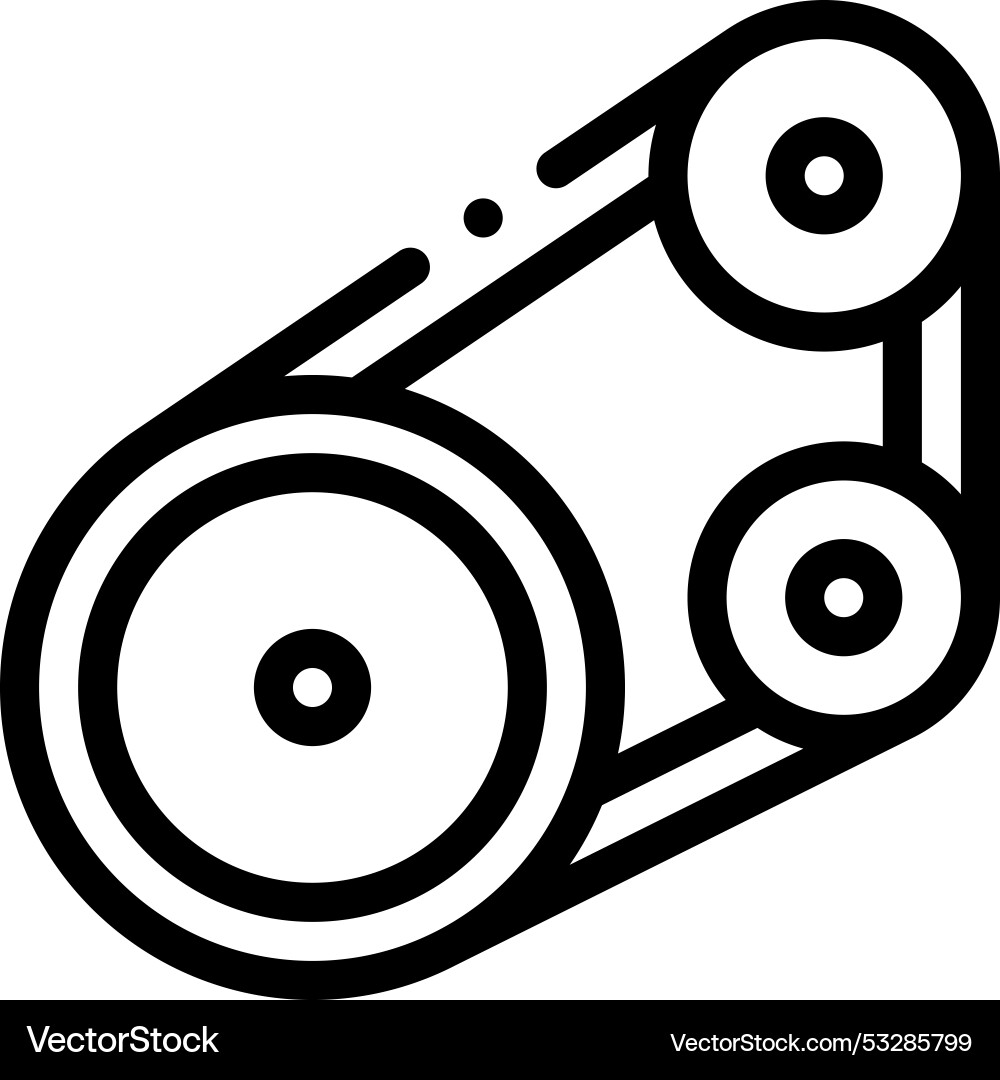 Drive belt icon thin linear style design isolated Drive belt icon thin linear style design isolated vector image