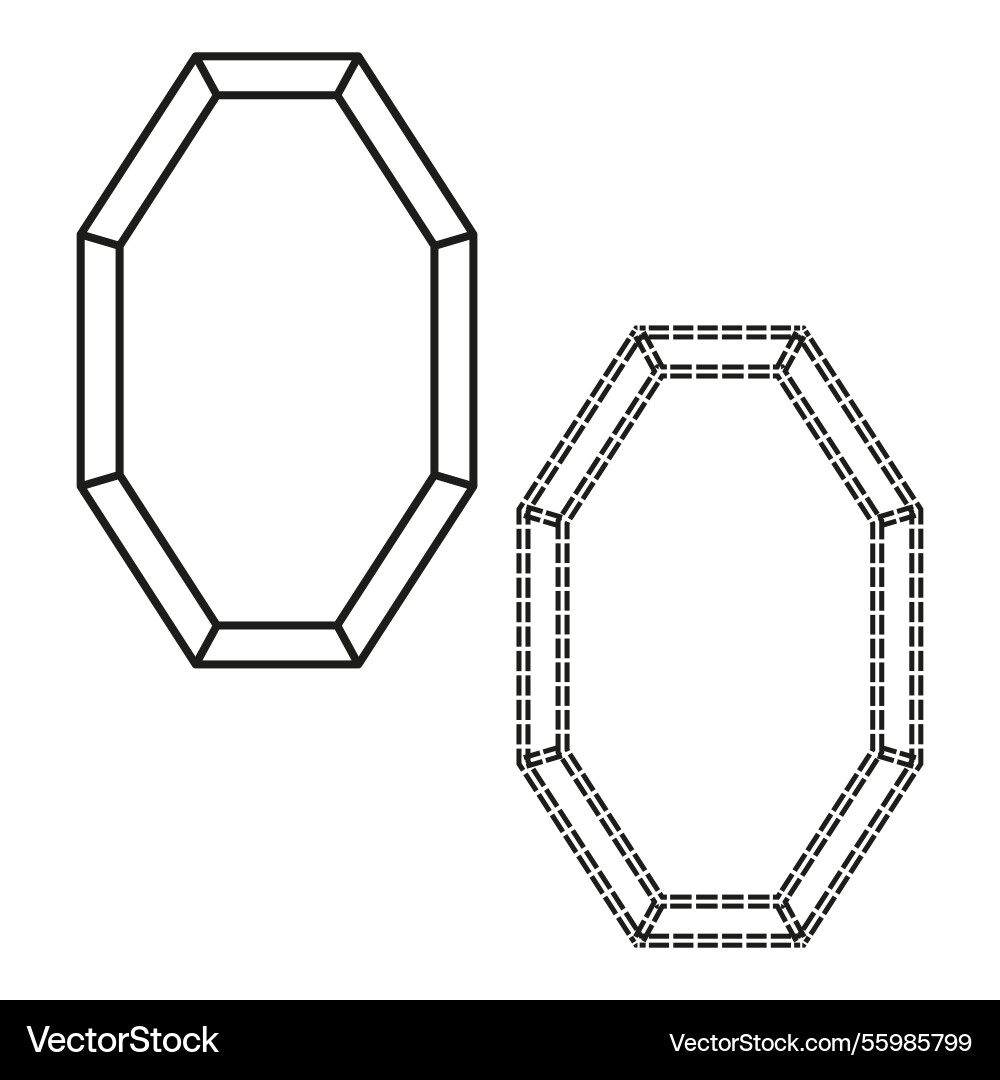 Octagon frame set geometric border symbol angular Octagon frame set geometric border symbol angular vector image