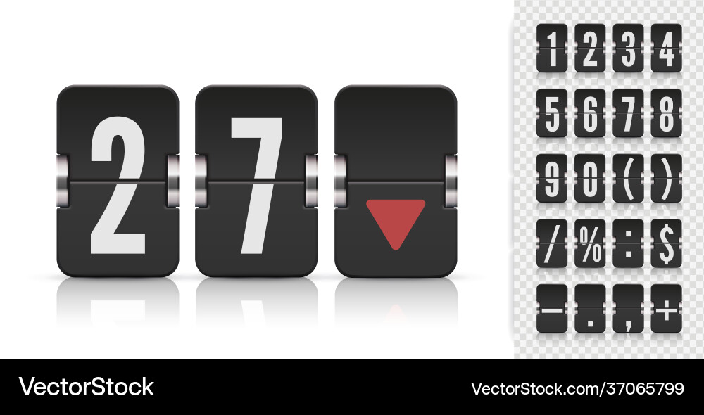 Old time meter numbers and symbols Old time meter numbers and symbols Vector Image