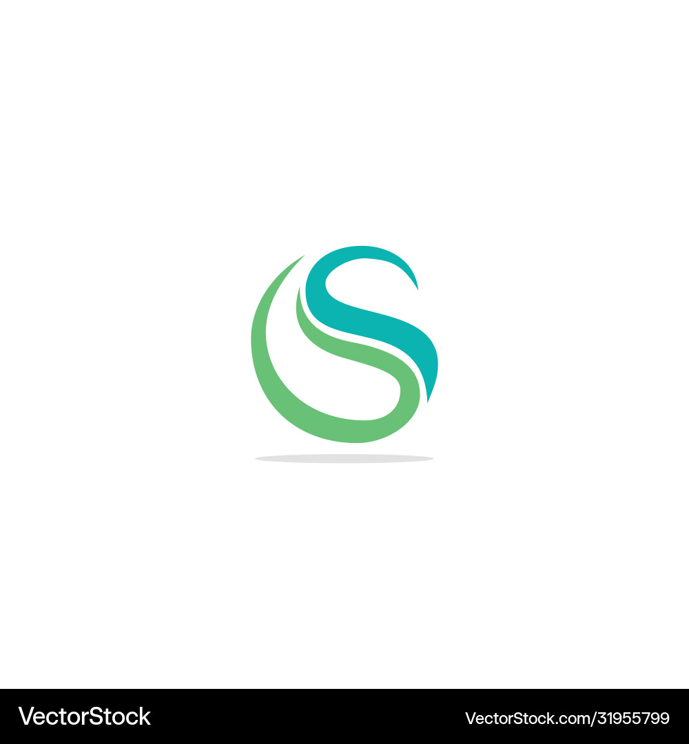 S Initial Curve Logo - Abstract Round vector image