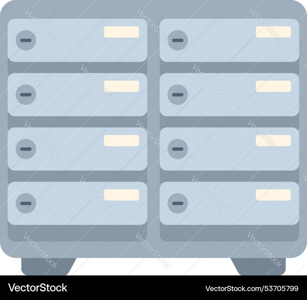 Server rack providing computing power for data Server rack providing computing power for data vector image