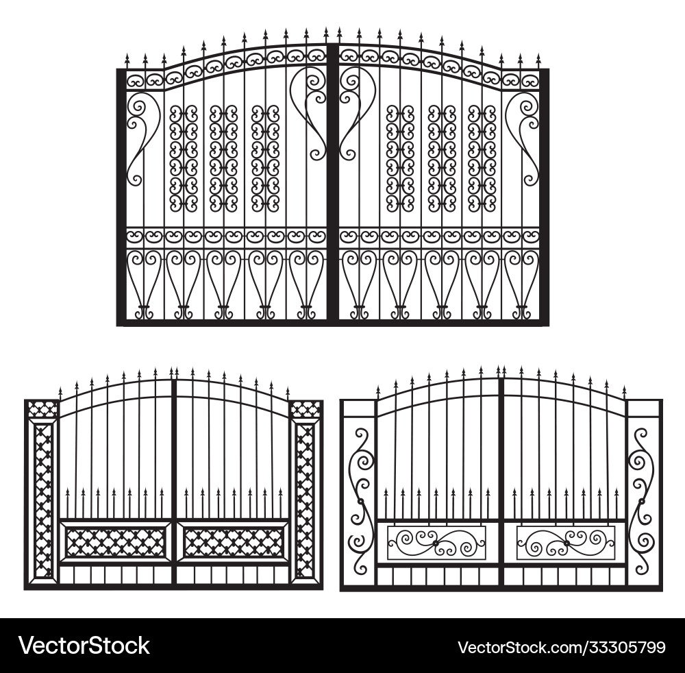 Silhouettes wrought iron bars Silhouettes wrought iron bars vector image