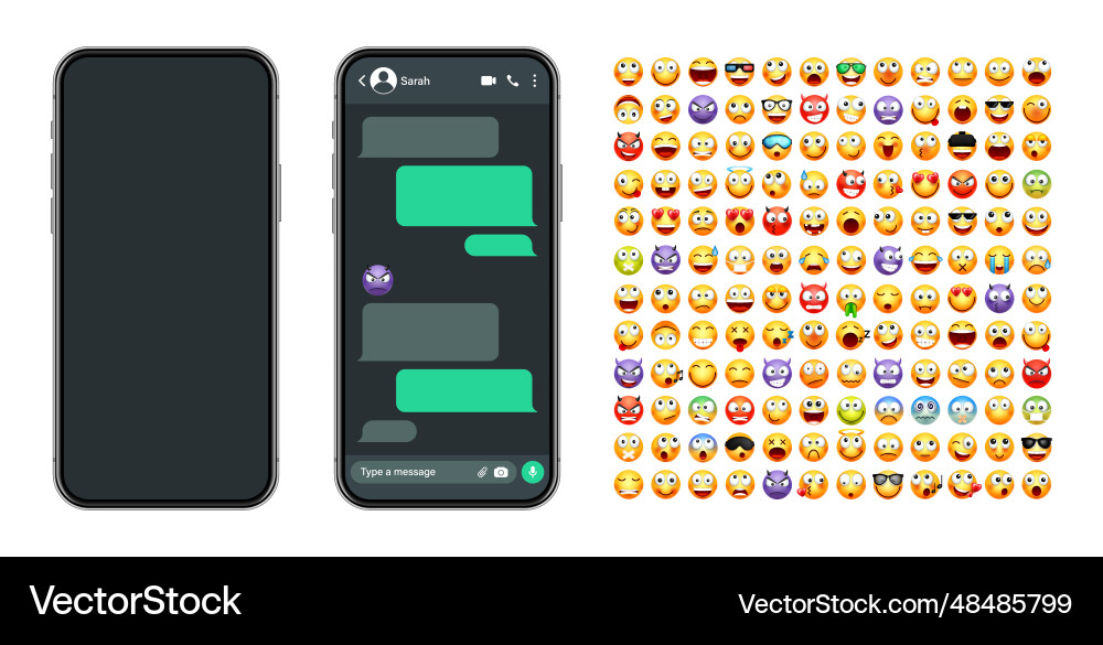 Smartphone messaging app user interface Smartphone messaging app user interface vector image