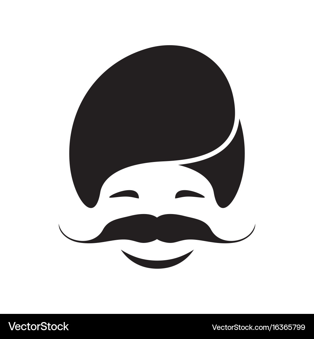 Smiling Man with Mustache Vector Image
