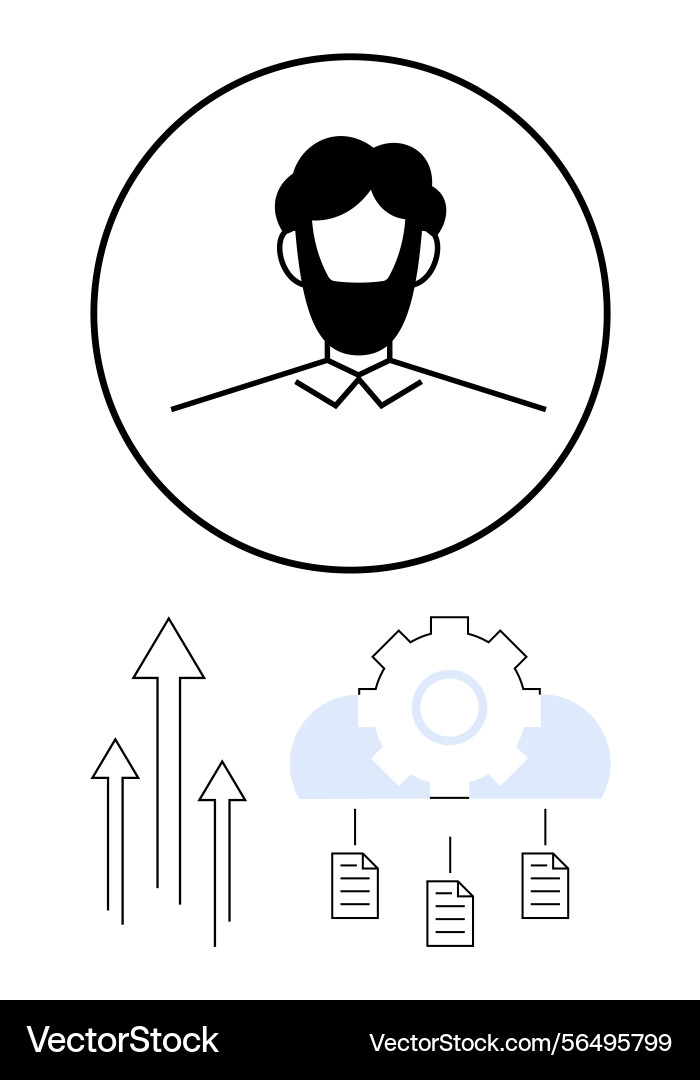 User profile with cloud integration and document User profile with cloud integration and document vector image