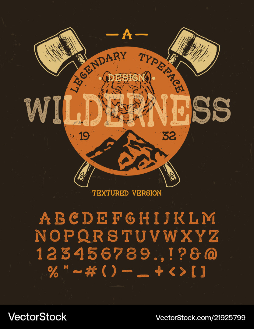 Wilderness Typeface - Retro & Rustic Vector Image