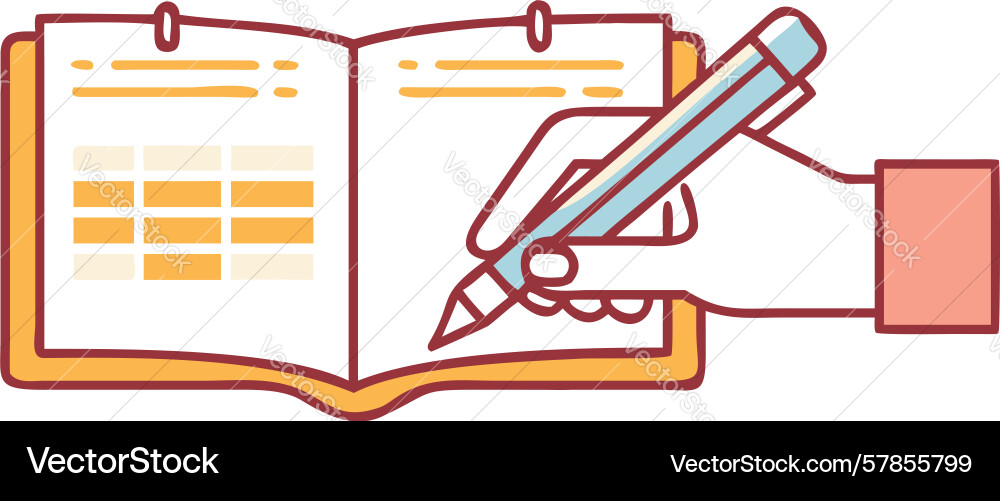 Writing in notebook planning and journaling Vector Image