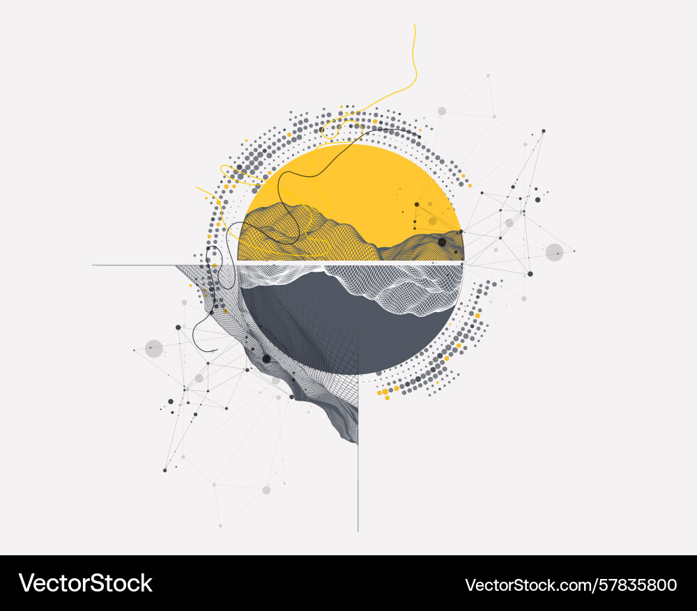 Abstract wireframe background modern science Vector Image