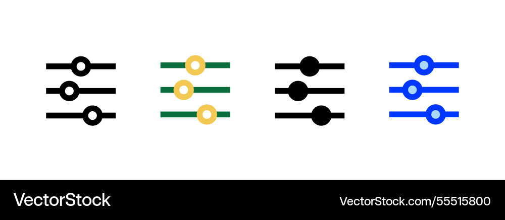 Adjusting levels icon linear style sign Vector Image