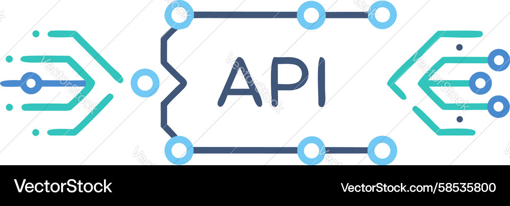 API Connectivity Icon - Data Flow Vector Image