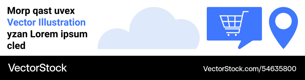 Cloud computing with shopping cart and location Cloud computing with shopping cart and location vector image