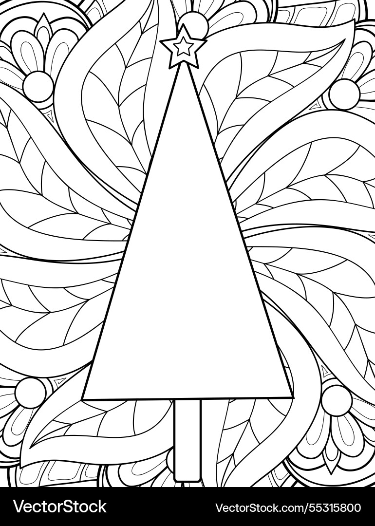Erwachsene Färbung Buch ein Weihnachtsbaum Erwachsene Färbung Buch ein Weihnachtsbaum vektorbild