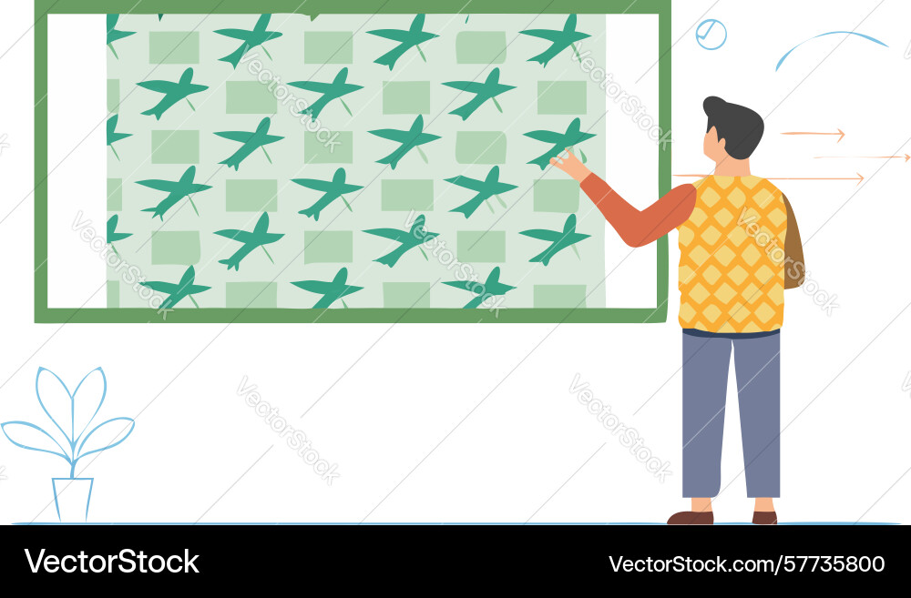 Flight booking schedule board with marked dates Vector Image