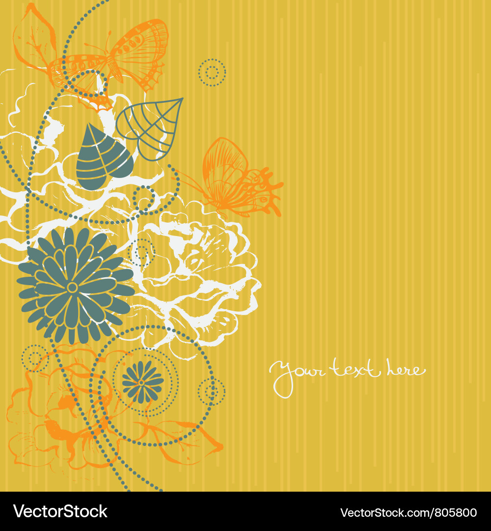 Floral Butterfly Abstract Background Vector Image