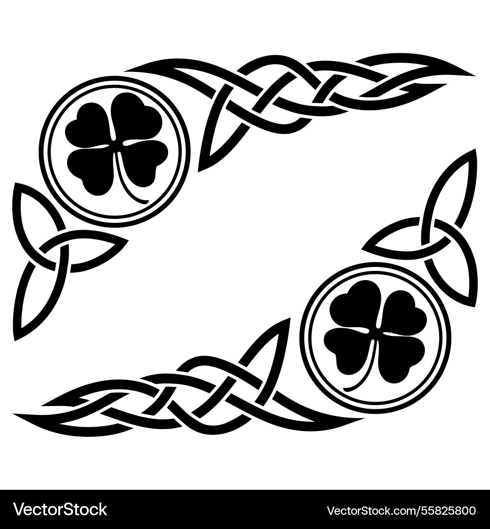 Four-leaf clover in vintage retro style irish Four-leaf clover in vintage retro style irish vector image
