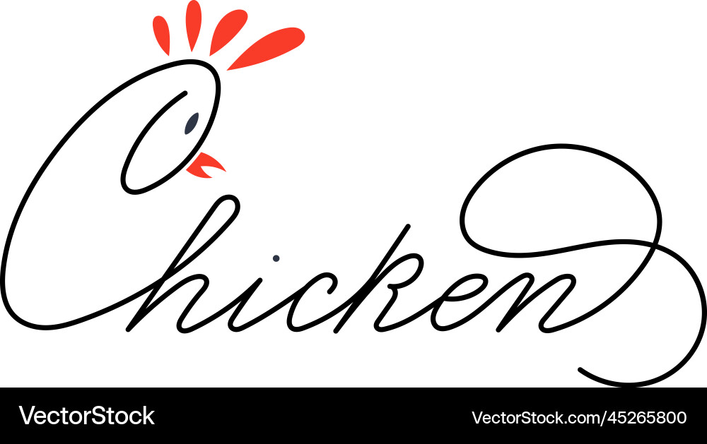 Handschriftlich Chicken Word Art Vektorbild