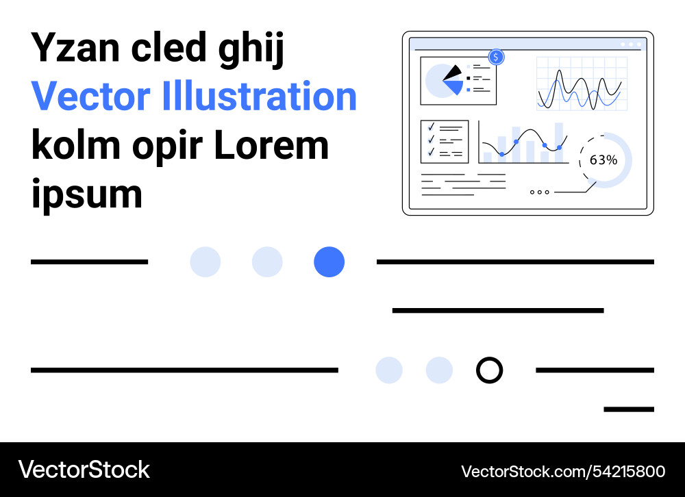 Modern dashboard interface with graphs Modern dashboard interface with graphs Vector Image