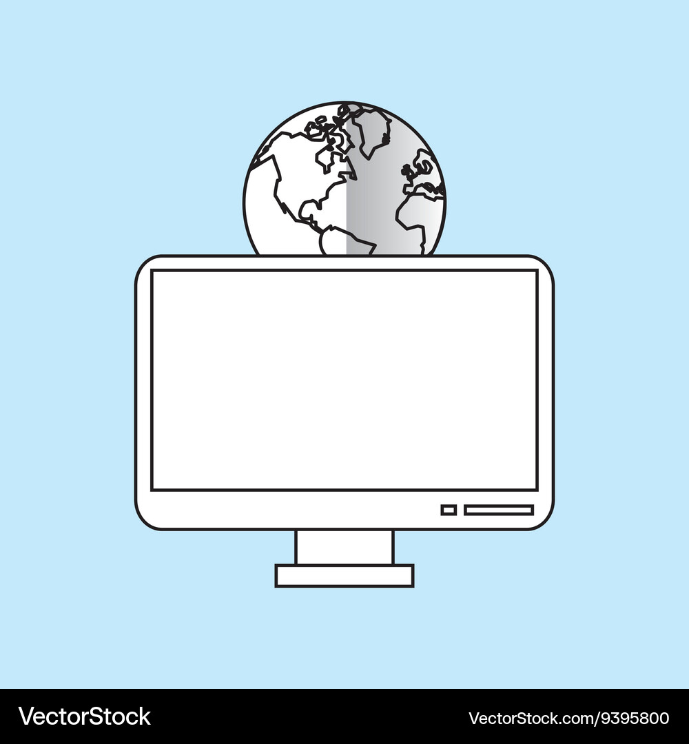 Technology design computer icon colorful Vector Image