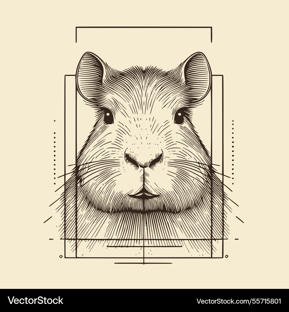 Capybara in geometric frame Capybara in geometric frame Vector Image