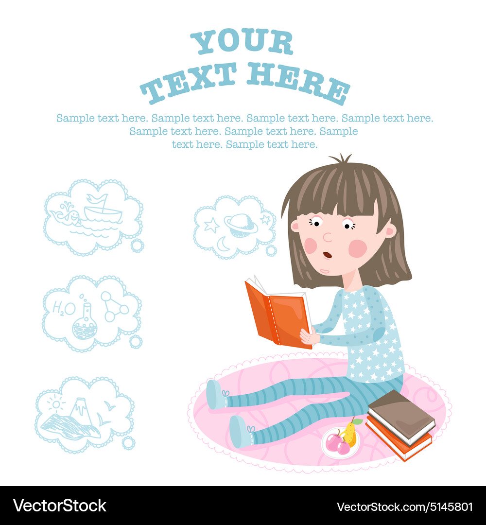 Child learns new knowledge from books Vector Image