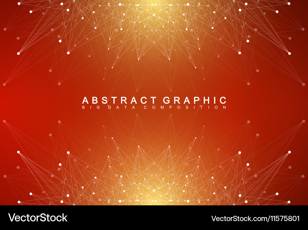 Geometric abstract background with connected line vector image
