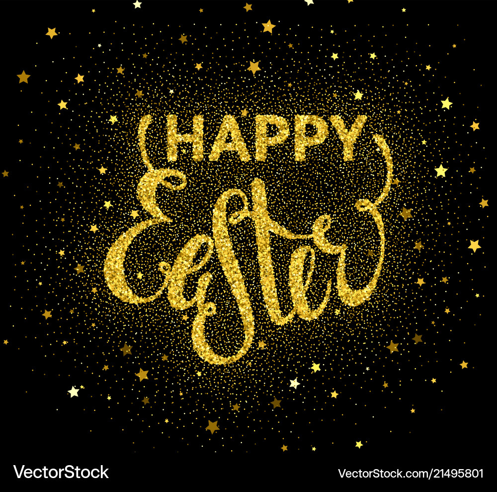 Glitter textured inscription happy easter Glitter textured inscription happy easter vector image