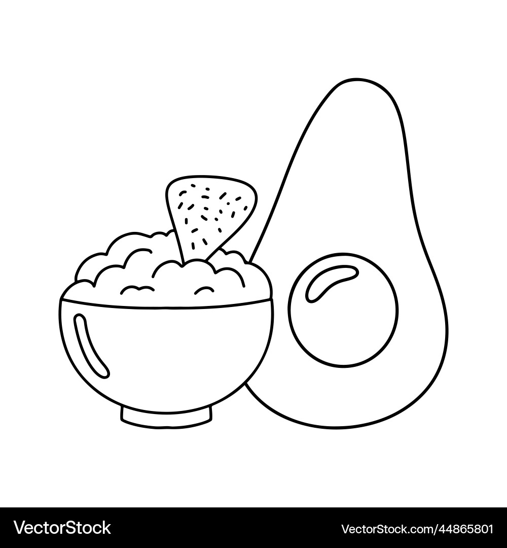 Guacamole mit Nachos - traditionelle mexikanische Latin Guacamole mit Nachos - traditionelle mexikanische Latin vektorbild