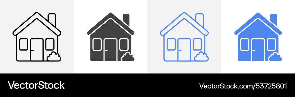 House ico set use for web Vector Image