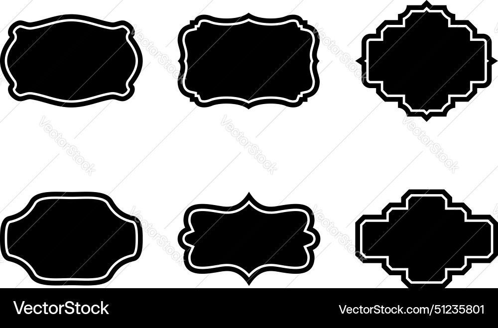 Label frame shape - glyph with pictogram Vector Image