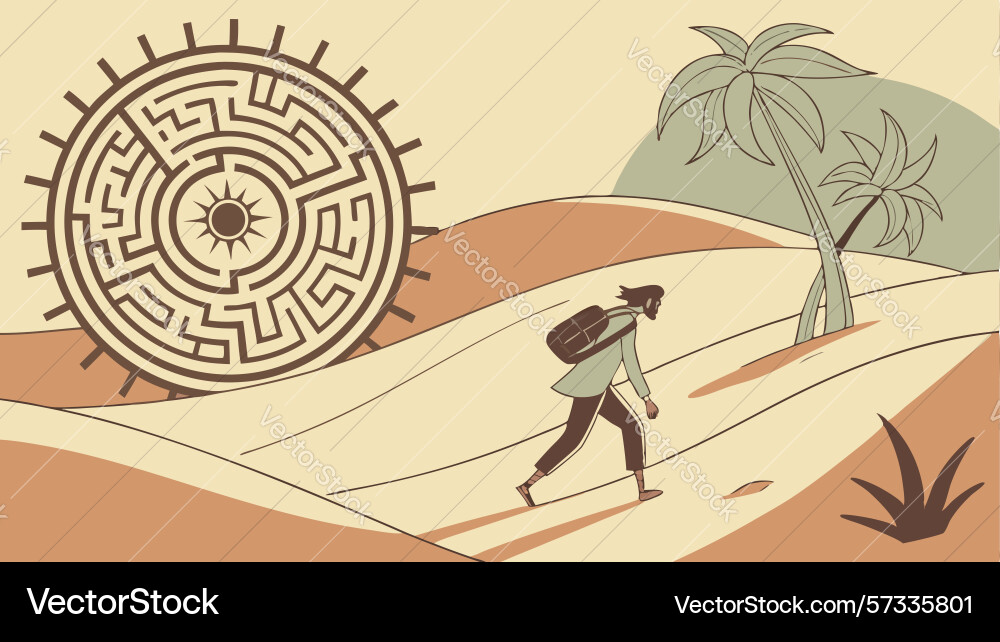 Maze island run navigating challenges vector image