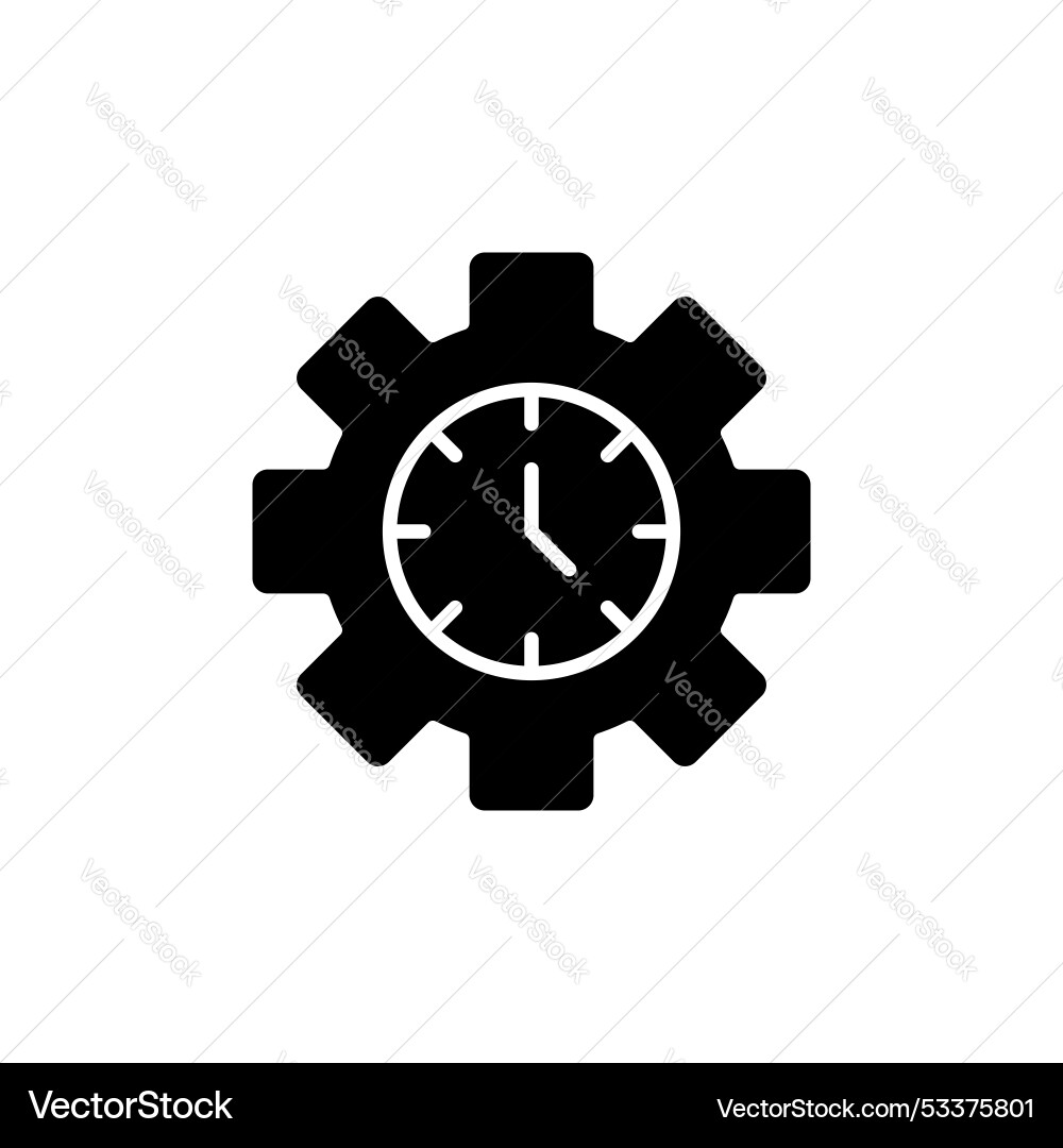 Time management icon set clock work project vector image