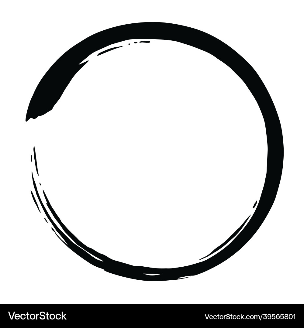 Zen Kreis schwarz enso Pinsel Kunst Icon Design Zen Kreis schwarz enso Pinsel Kunst Icon Design vektorbild