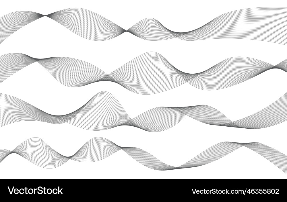 Abstract wavy lines on white background flow Abstract wavy lines on white background flow Vector Image