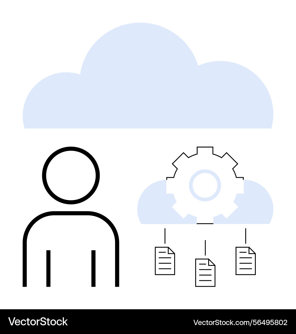 Cloud technology with user data integration Vector Image
