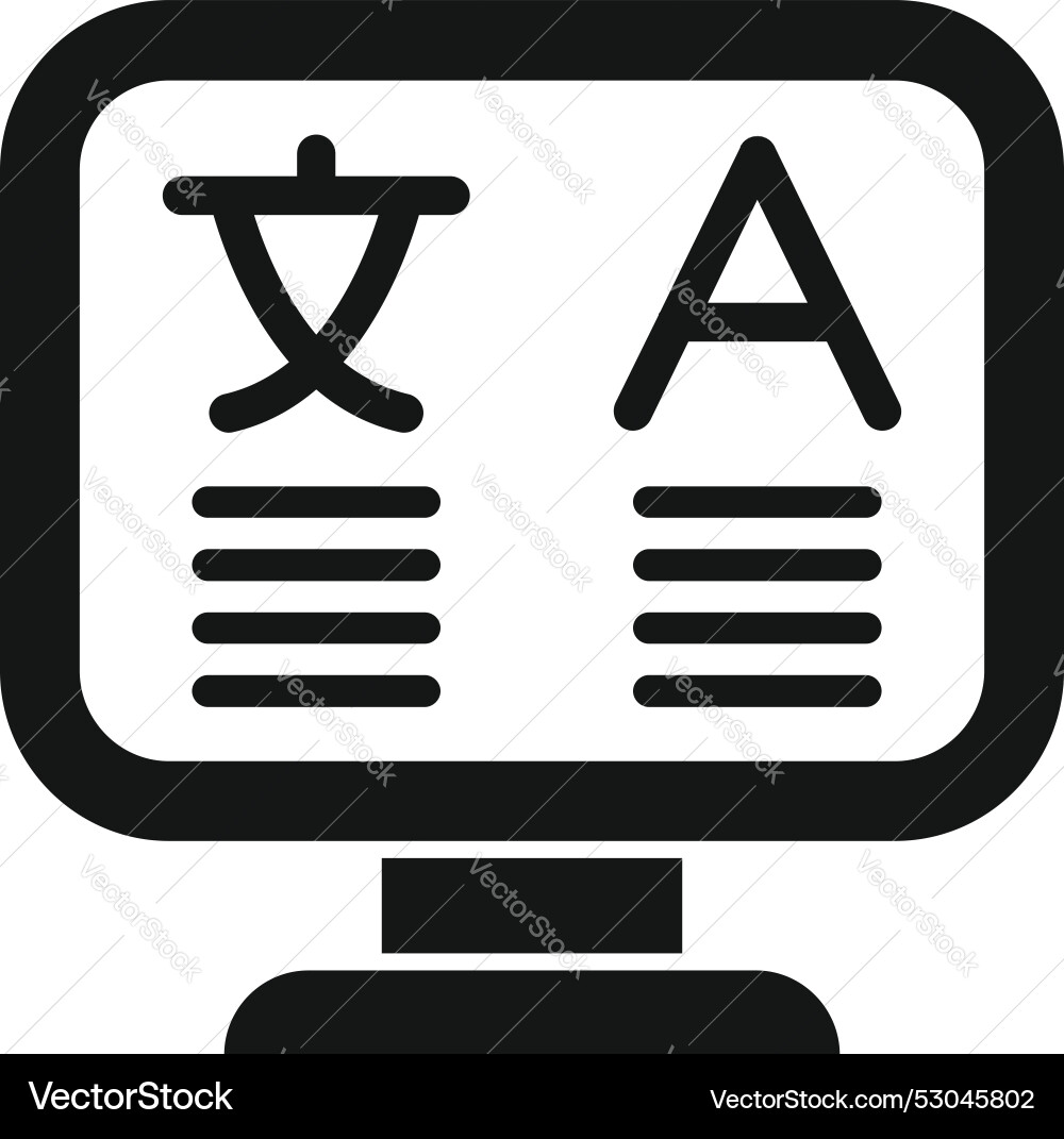 Computer screen displaying language translation Computer screen displaying language translation vector image