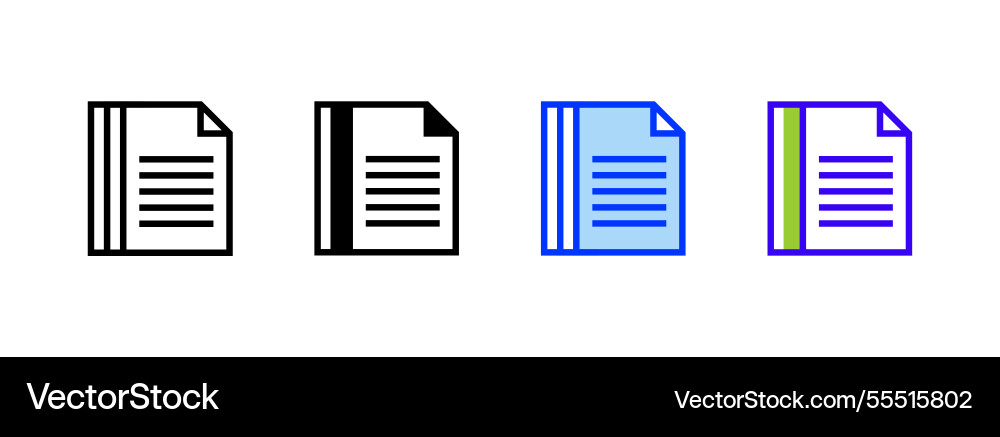 Document with lines icon linear style sign Vector Image