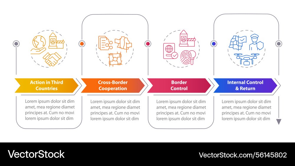 Four filter model rectangular infographics Four filter model rectangular infographics vector image