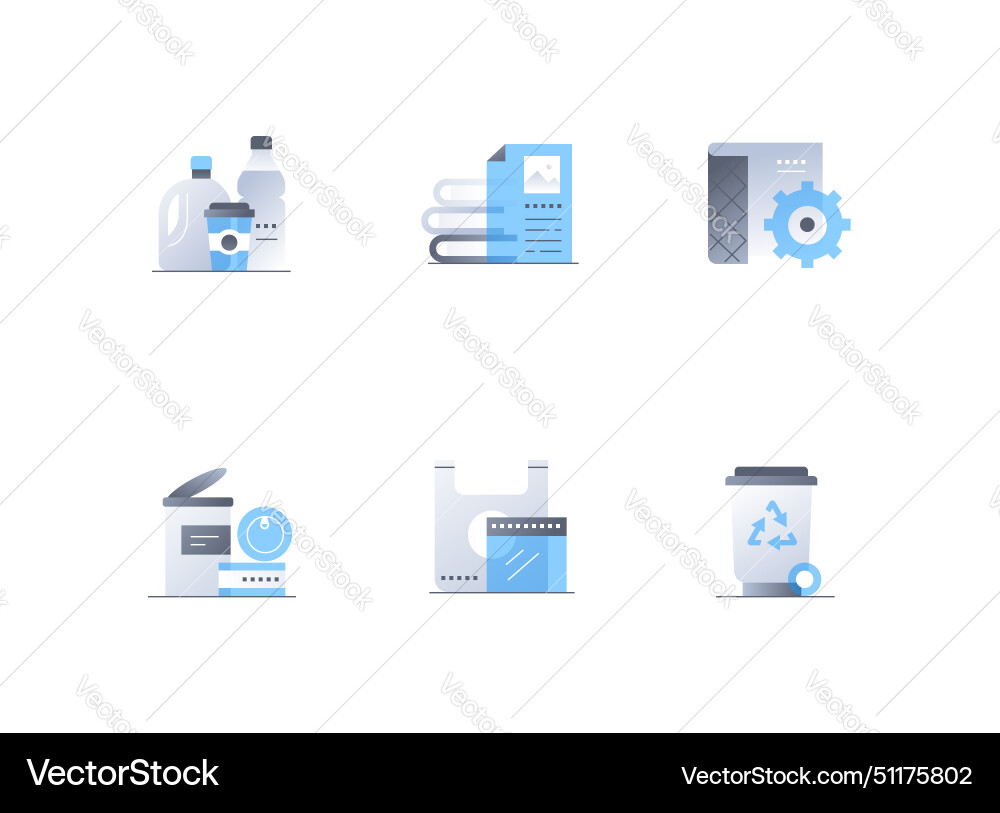 Garbage and waste sorting - flat design style Garbage and waste sorting - flat design style vector image