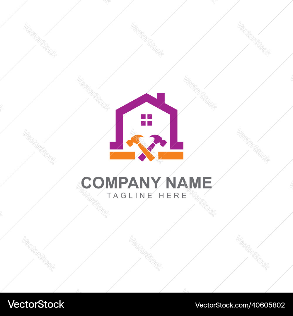 Home Repair & Construction Logo Vector Image