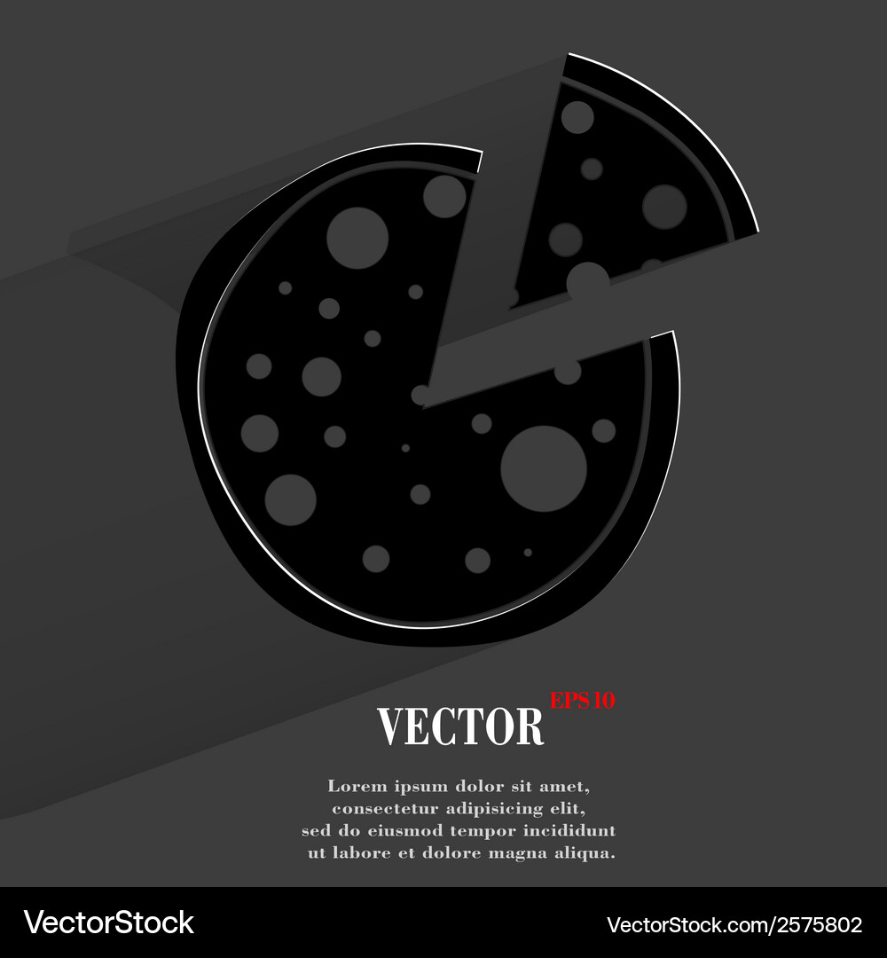 Modern Pizza Button with Shadow Vector Image