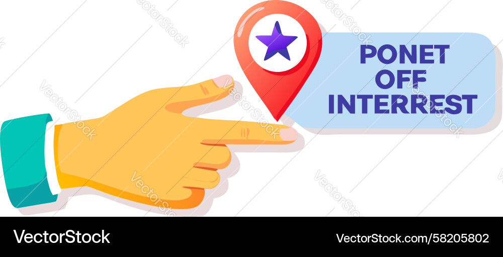 Point of Interest Hand Pointer Icon Vector Image