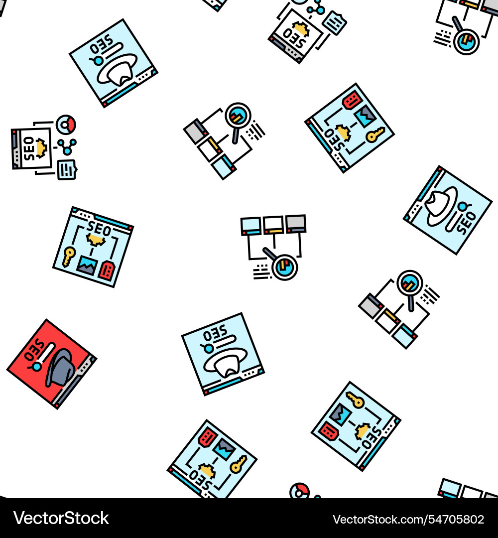 Seo technical audit seamless pattern Seo technical audit seamless pattern vector image