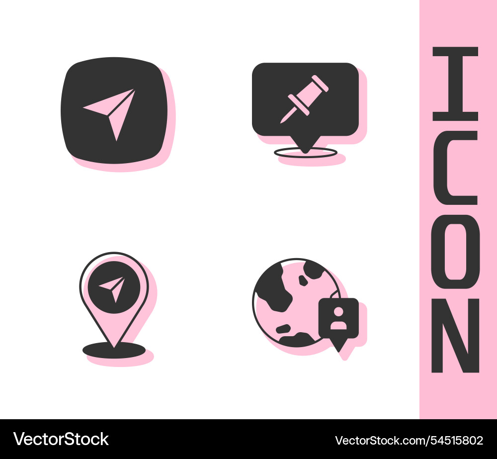 Set location on the globe city map navigation Set location on the globe city map navigation vector image
