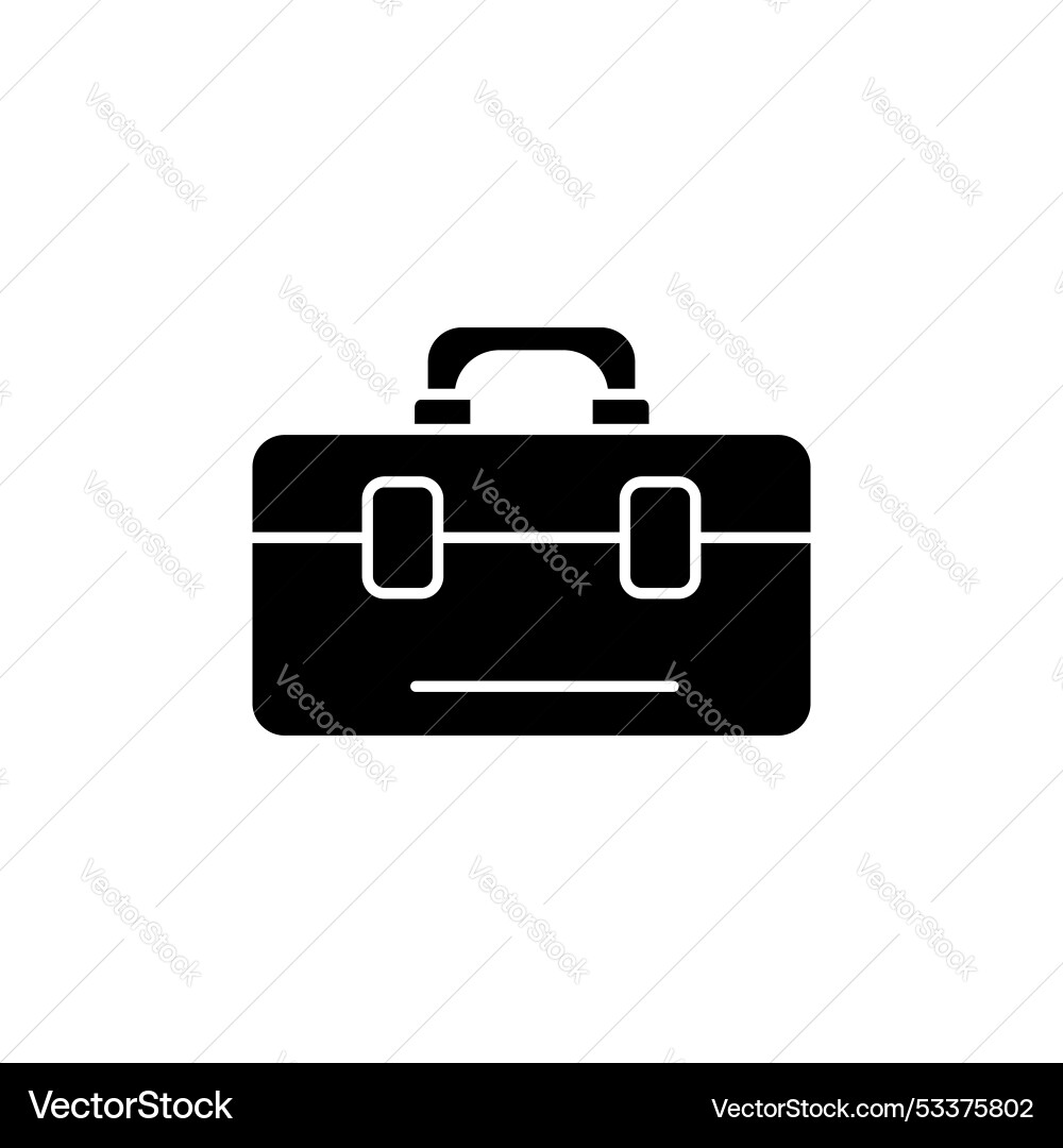 Toolbox icon set tool box kit symbol in a black Vector Image