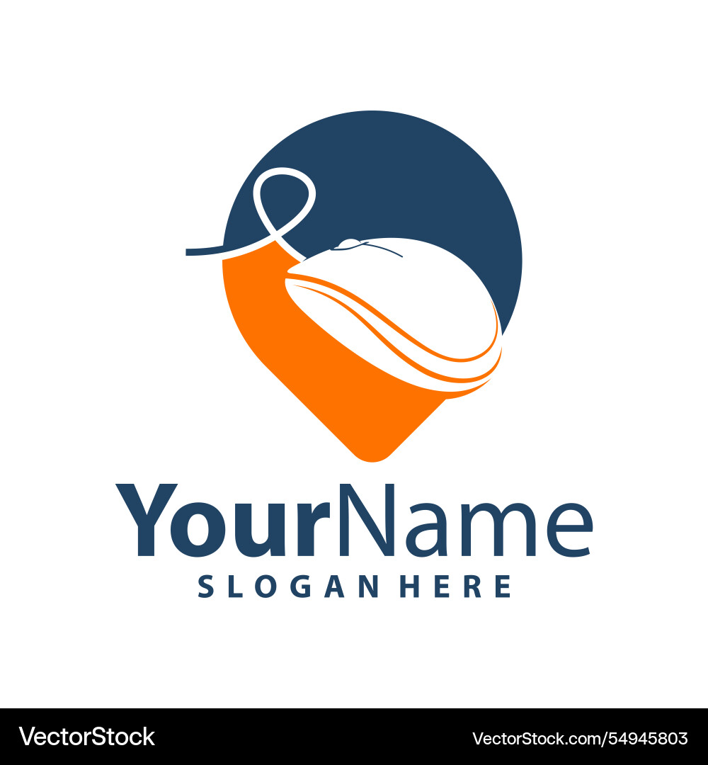 Computer mouse with point logo design vector image