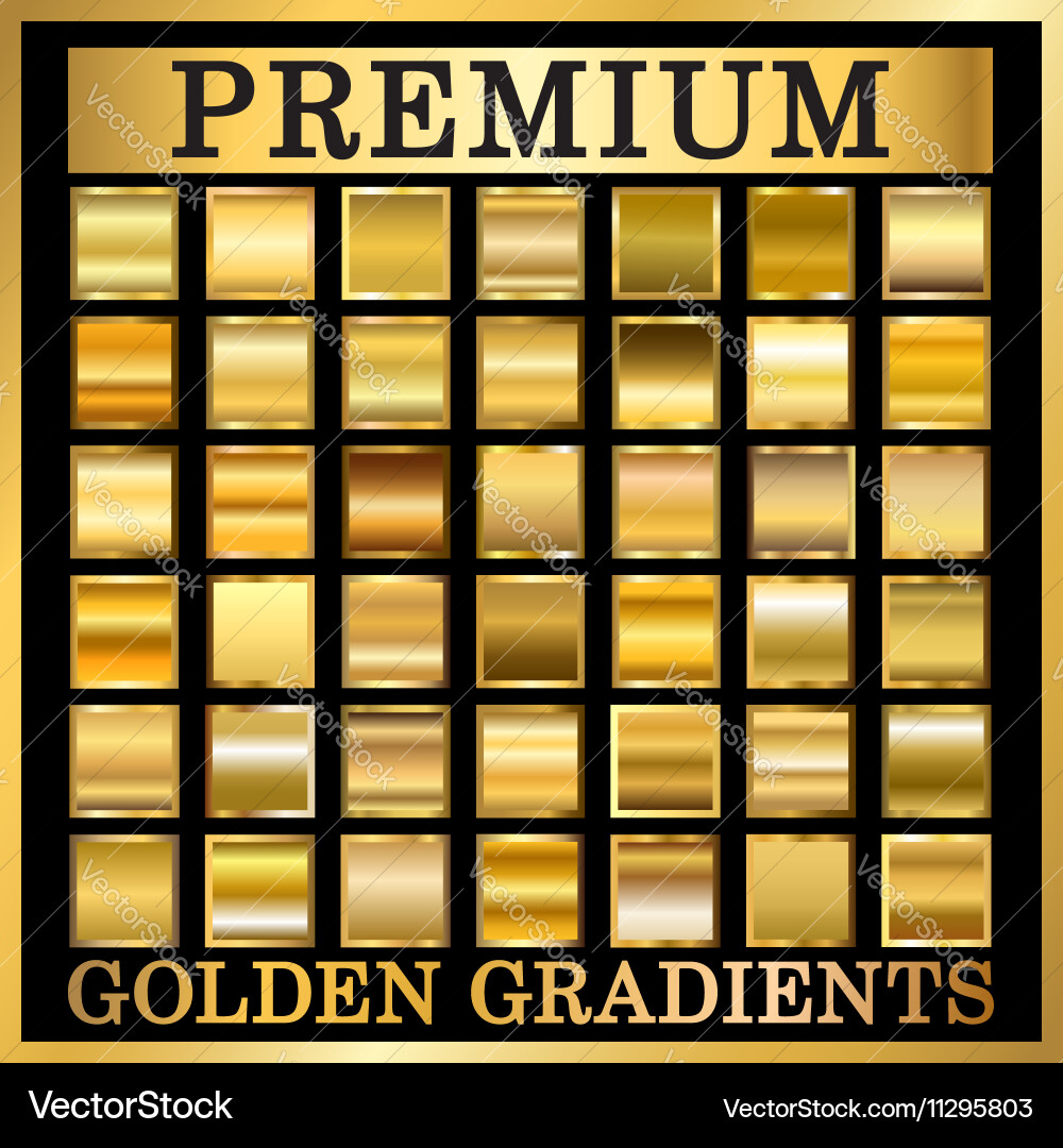Golden Texture Collection Royalty Free Vector Image