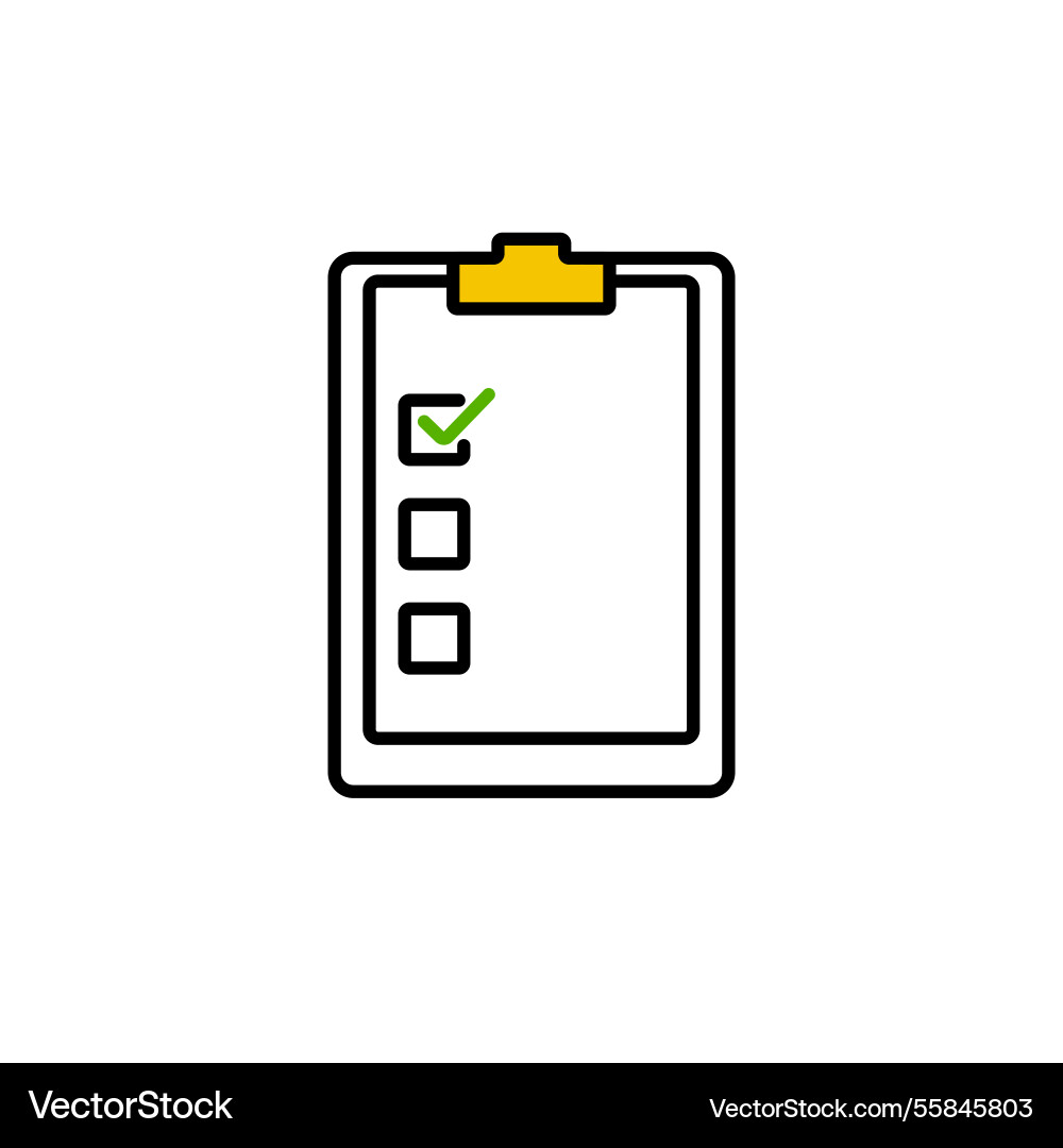 Simple clipboard with checkboxes highlighted vector image