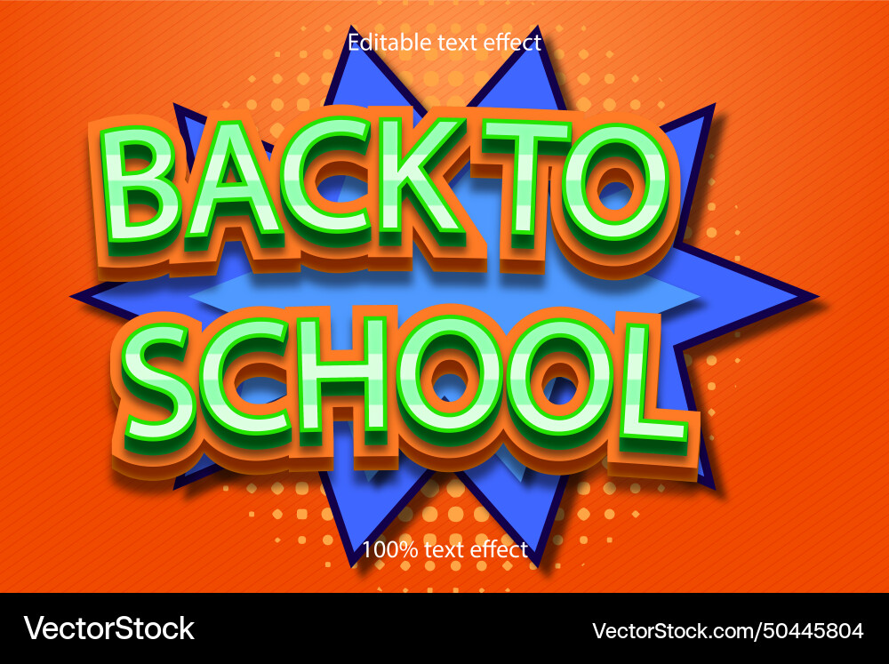 Back to school editable text effect emboss Back to school editable text effect emboss vector image
