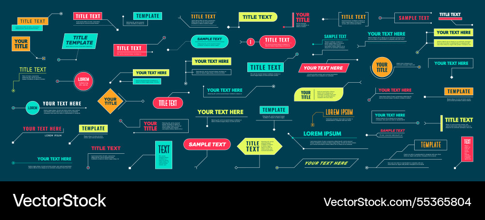 Callouts text titles decoration frames textbox Vector Image