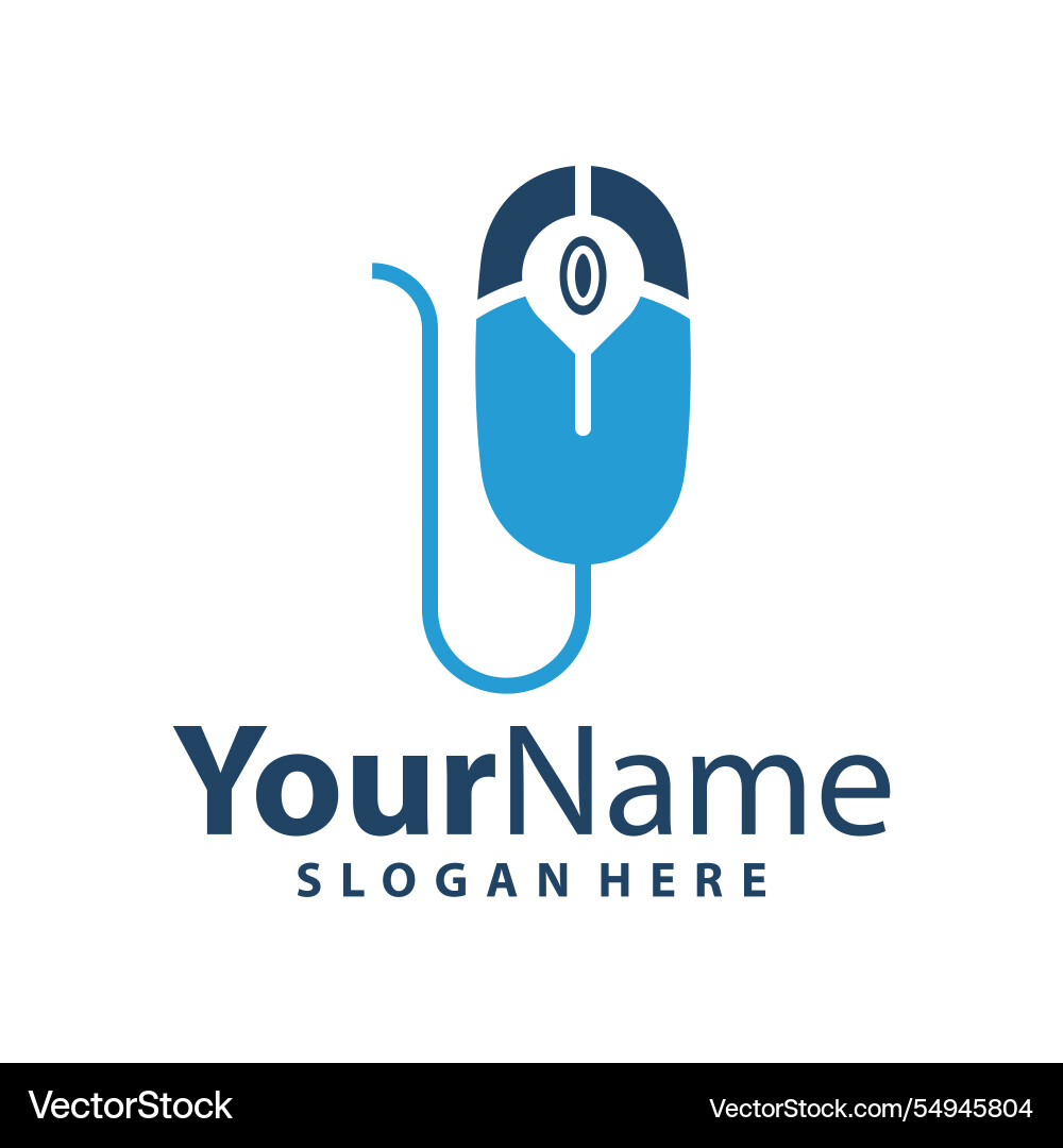 Computer mouse with point logo design vector image